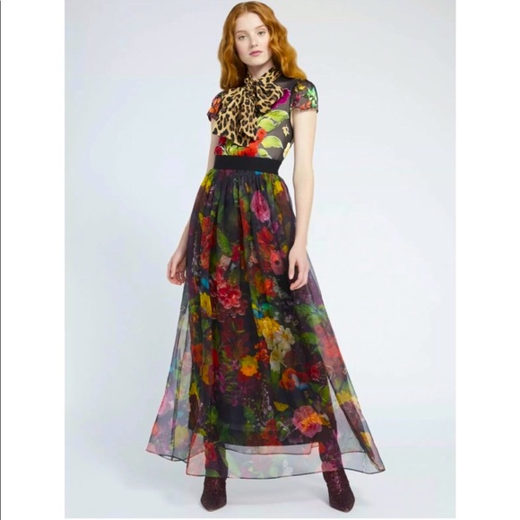 ALICE + OLIVIA Floral Maxi Long Gown Skirt - Picture 4 of 5